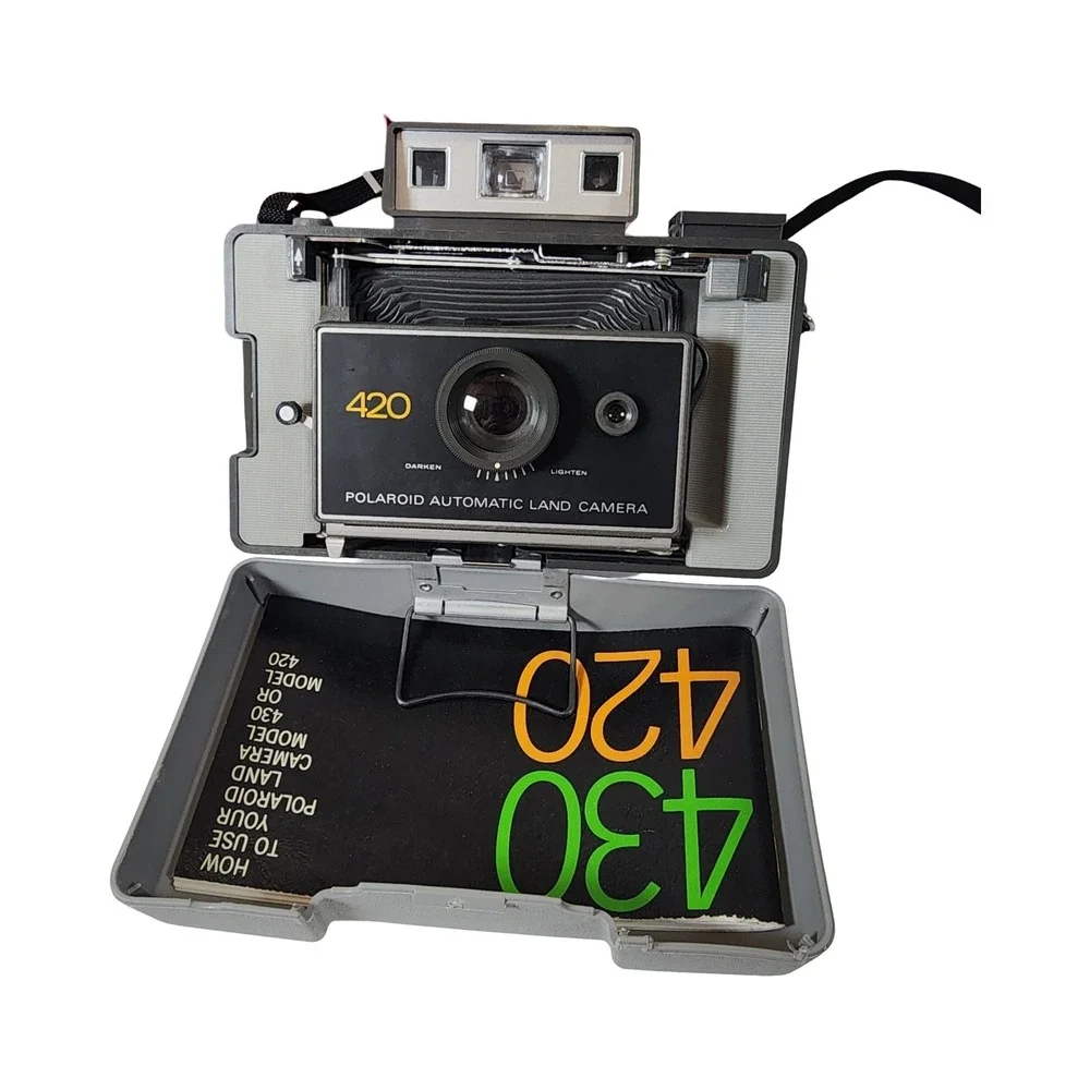 Polaroid‎ 420 Automatic Land Camera Vintage Set with Case Flashcubes Manual